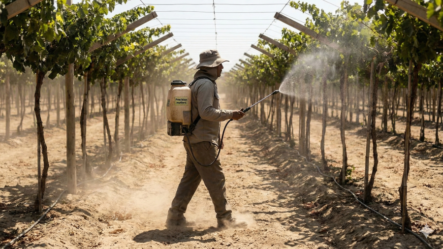 Pulverización electrostática ESS en viñedo de Ica