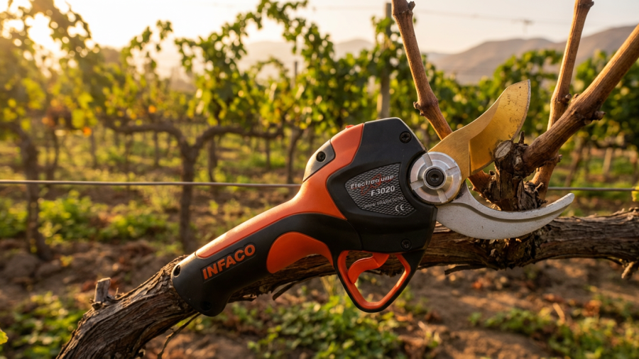 Tijera Electrica INFACO F3020 en viñedo peruano